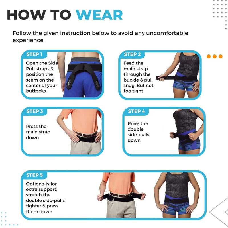 SI Belt - Enhanced Comfort Sacroiliac Joint Support Belt for Men & Women | Ideal for Sciatica & Lower Back Pain Relief | For Daily Use & Physical Activities (Medium) Medium (Pack of 1)