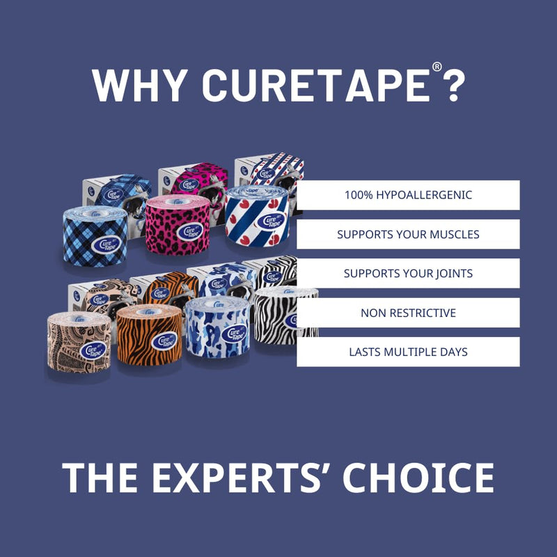 CureTape Art | Kinesiology Tape for Body Pain | Elastic Therapeutic | Waterproof Athletic | Long-Lasting Medical K (Army Blue) Army Blue