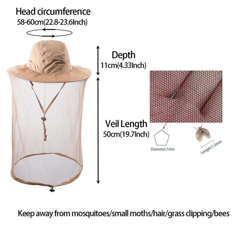 [Australia] - ZffXH Sun hat with mosquito net, mesh mosquito net hats with net, safari hat with mosquito net, mosquito hat with net, safari hat with mosquito net, beekeeper hat with veil women men, mosquito hat khaki 