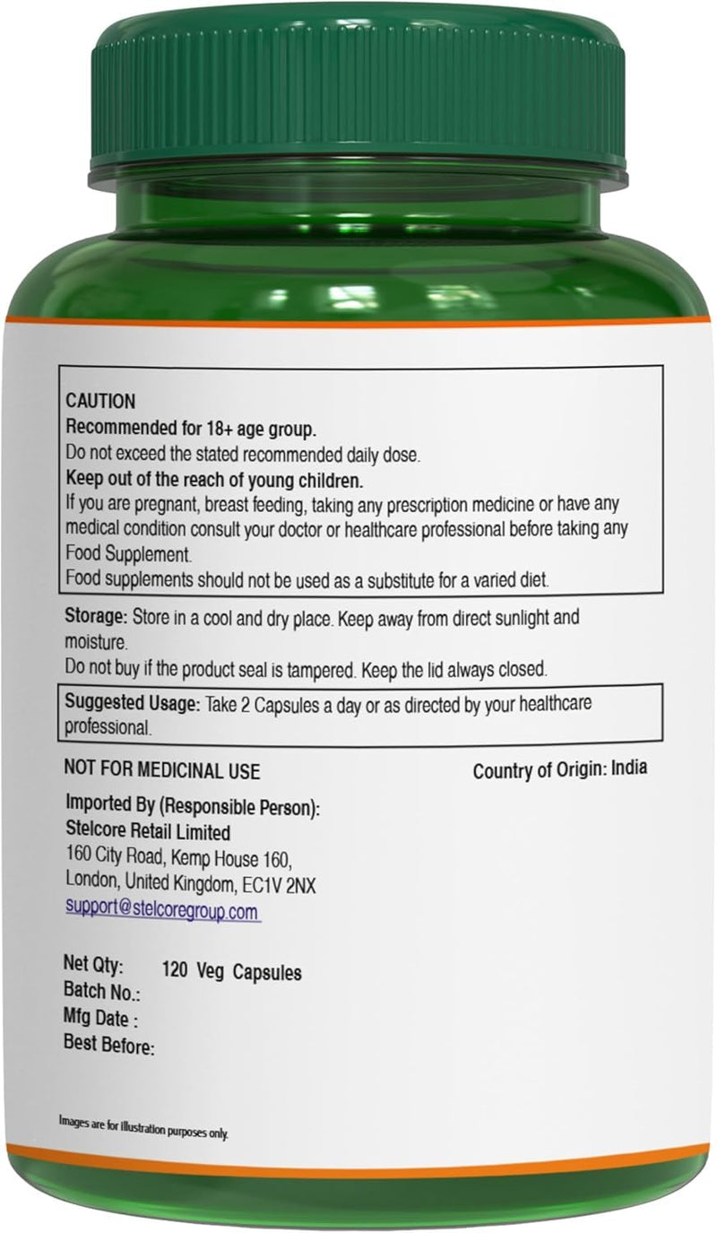 Pure Nutrition Boswellia Serrata 15:1 Extract 600mg | 120 Cap | Min 65% Boswellic Acids | Each Serving Offer 600mg 15:1 Extract Equivalent to 9000mg Raw Boswellia Powder | Non-GMO 120 count (Pack of 1)