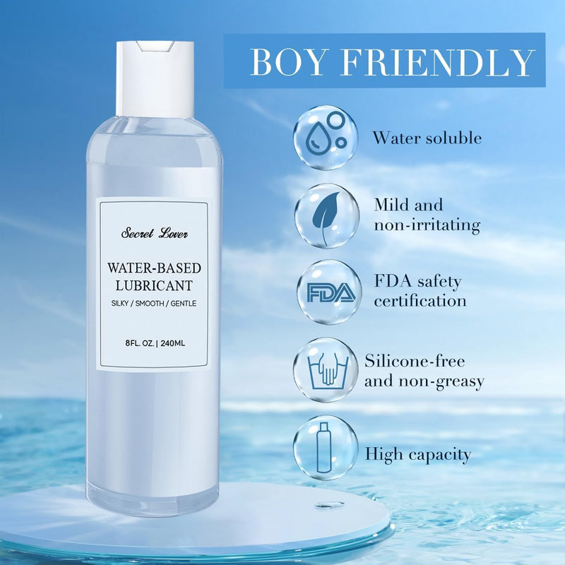 [Australia] - Secret Lover Water-Based Personal Lubricant, Silky Smooth Long-Lasting Lube for Women, Men, and Couples, Natural Ingredients Non-Staining, 8 Fl Oz 8 Fl Oz (Pack of 1) 
