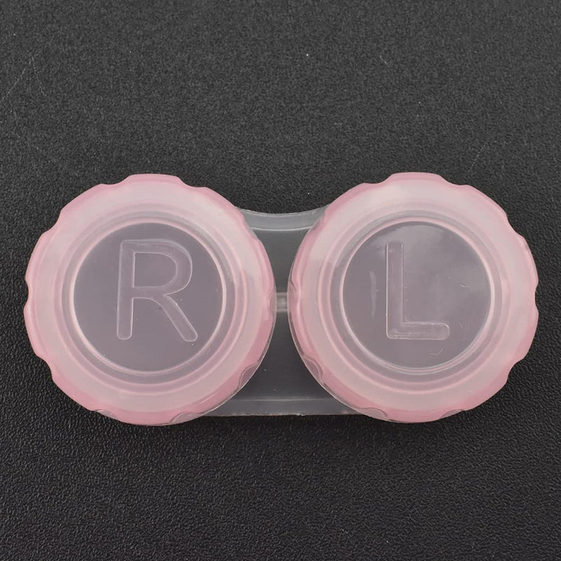 [Australia] - HAHIYO Contact Lens Case Box Holder Diameter 24mm Durable Leakproof Light Convenient Left/Right Eyes Contact Lens Container Soak Storage Kit For Storing Small items Travel Clear Pink 5 Pack Clearpink-5p 