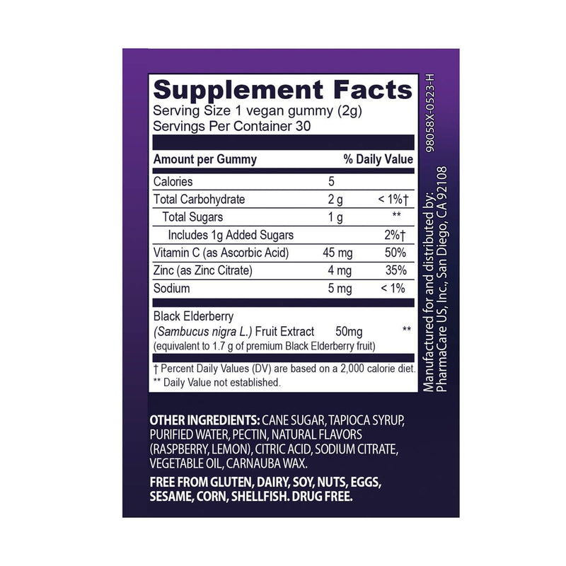 [Australia] - Sambucol Black Elderberry Gummies - Elderberry with Zinc and Vitamin C for Adults, Sambucus Elderberry Gummies, Immune Support Gummies - 30 Count 30 Count (Pack of 1) 