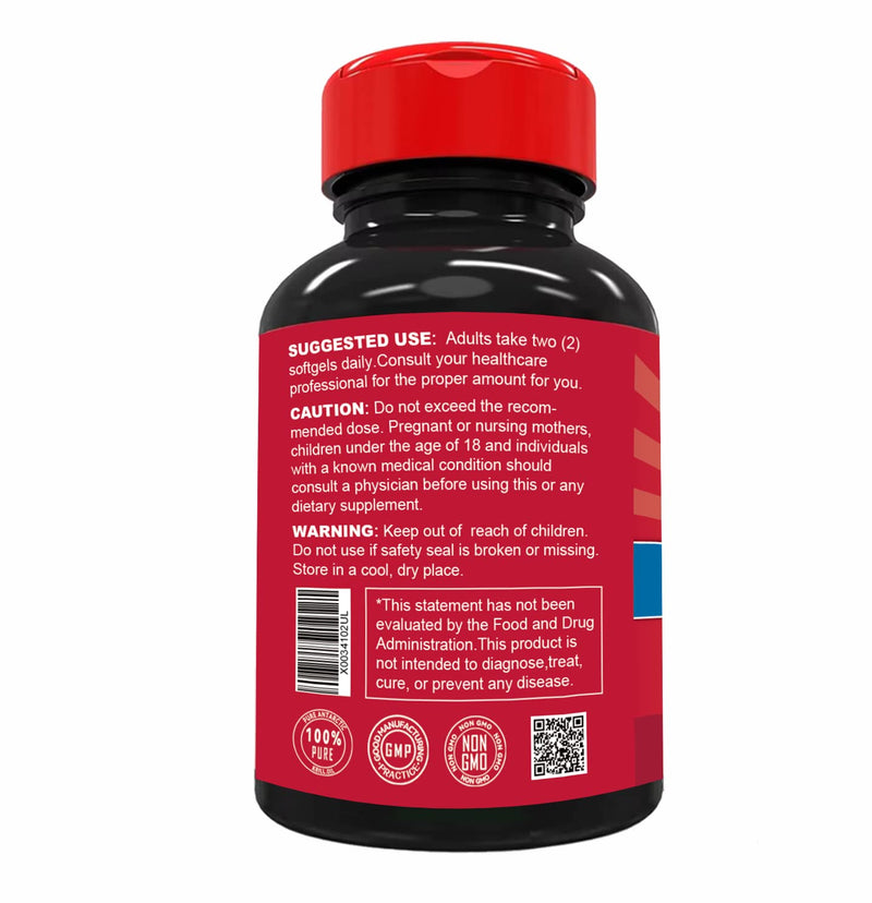 [Australia] - Antarctic Krill Oil 1000mg, Omega 3 Supplement，EPA, DHA, Phospholipids and Astaxanthin- 120 Softgels 120 Count (Pack of 1) 