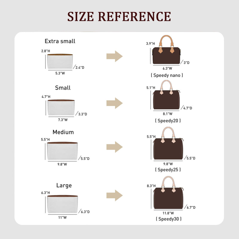 Tyvek Purse Organizer Insert for LV Speedy 30 Bag, White Brown | Speedy 30 Insert, Waterproof Lightweight Monogram Bag Insert, YKK Zipper, 11 Pockets Storage, Cup Holder, Handbag Protector White&Brown
