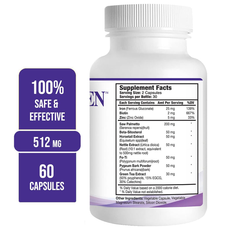Propidren DHT Blocker & Hair Growth Pills To Stop Hair Loss and Regrow Hair | Hair Vitamins for Men & Women, Regrowth, DHT Blocking, Thinning Hair, Excessive Shedding, Scalp Support, 30 Day Supply