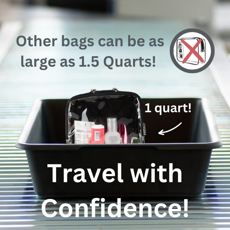 TSA-Approved Clear Toiletry Bag Set of Four Colors. Breeze Through Security, Access Items Fast and Organize Travel items by Color