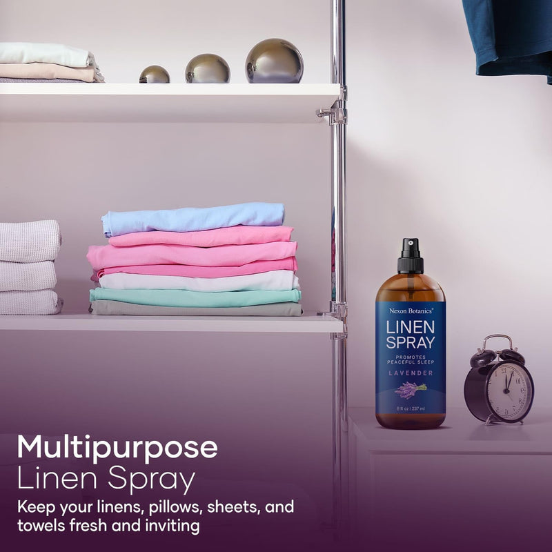 [Australia] - Lavender Linen Spray 8 fl oz - Refreshing Bed Linen Spray - Fabric Refresher Pillow Spray for Bedding, Bed Sheets - Nexon Botanics 
