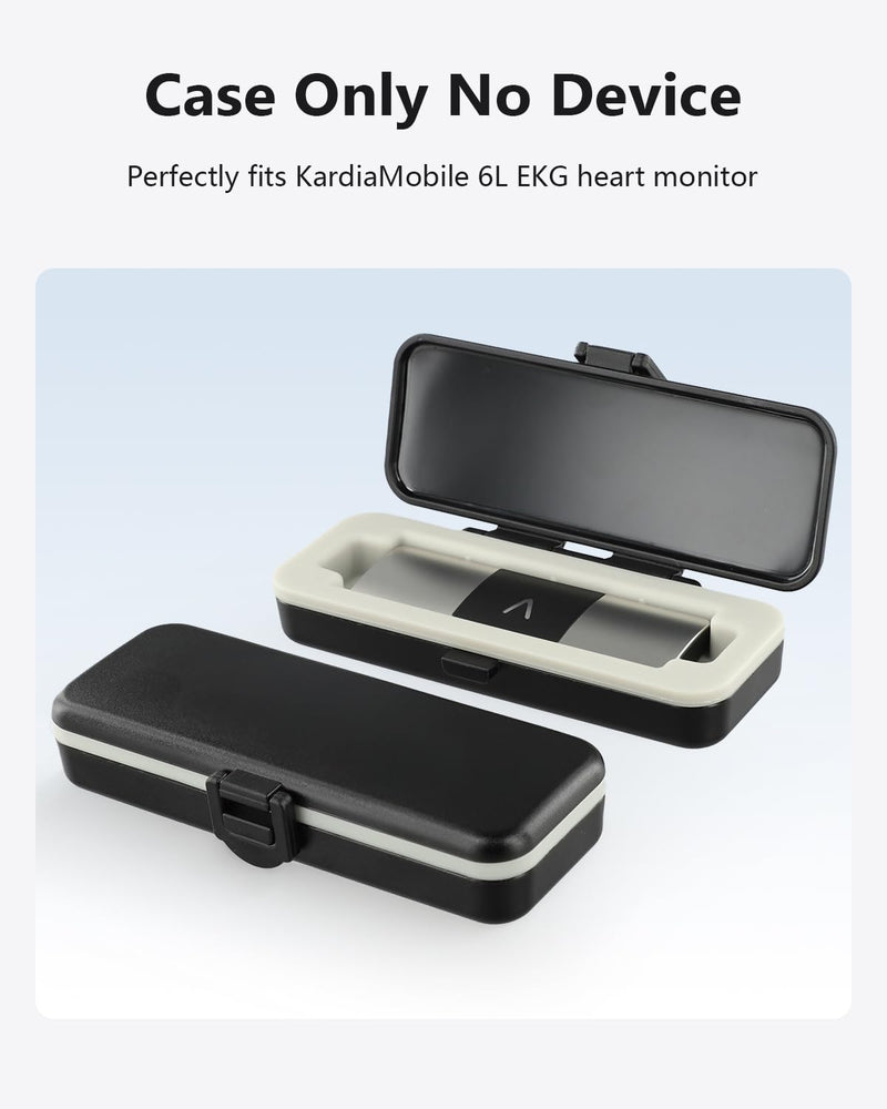 [Australia] - Kardia Mobile Case Only for KardiaMobile 6L EKG Heart Monitor, KardiaMobile 6L Case with Silicone Pad for Travel and Portable, Protect Kardia (CASE ONLY) Black 6L-Black 