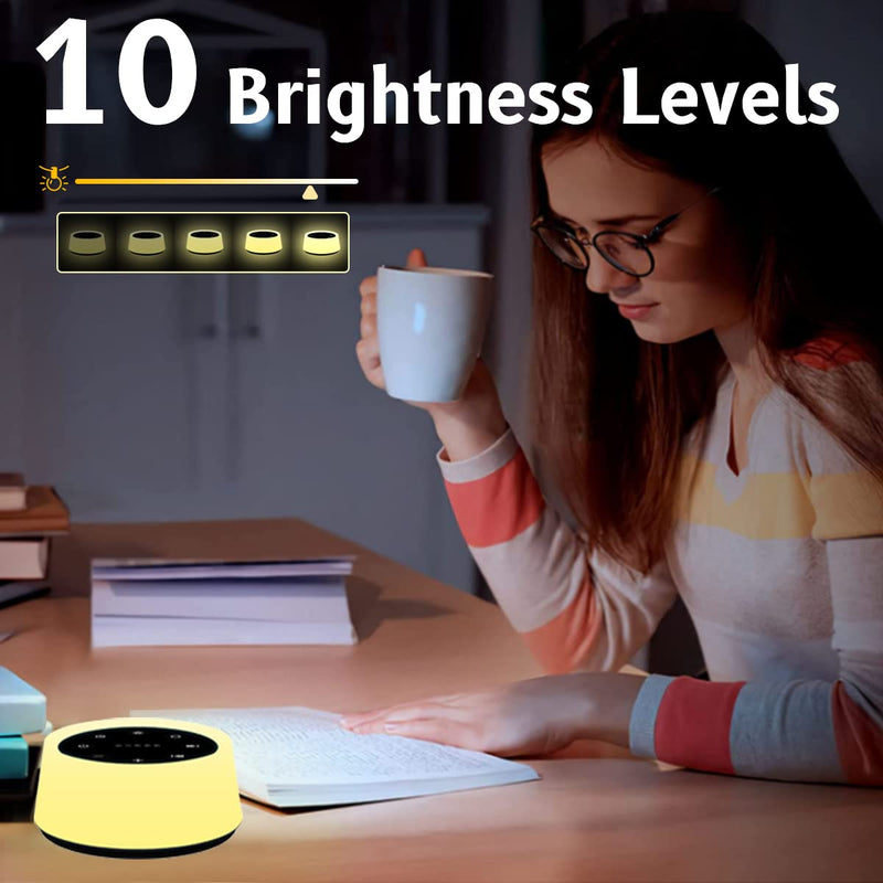 [Australia] - Sound Machine and White Noise Machine with 30 Soothing Sounds with 12 Colors Baby Night Light with Memory Function (T-Black) T-Black 