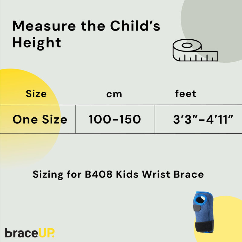 [Australia] - BraceUP Stabilized Kids Wrist Brace- Youth Wrist Support, Kids Wrist Splint, Child Wrist Brace for Daily Use, Boys and Girls height 3‚Äô3‚Äù to 4‚Äô11‚Äù, size 3-12 (Left Hand) Left Hand 