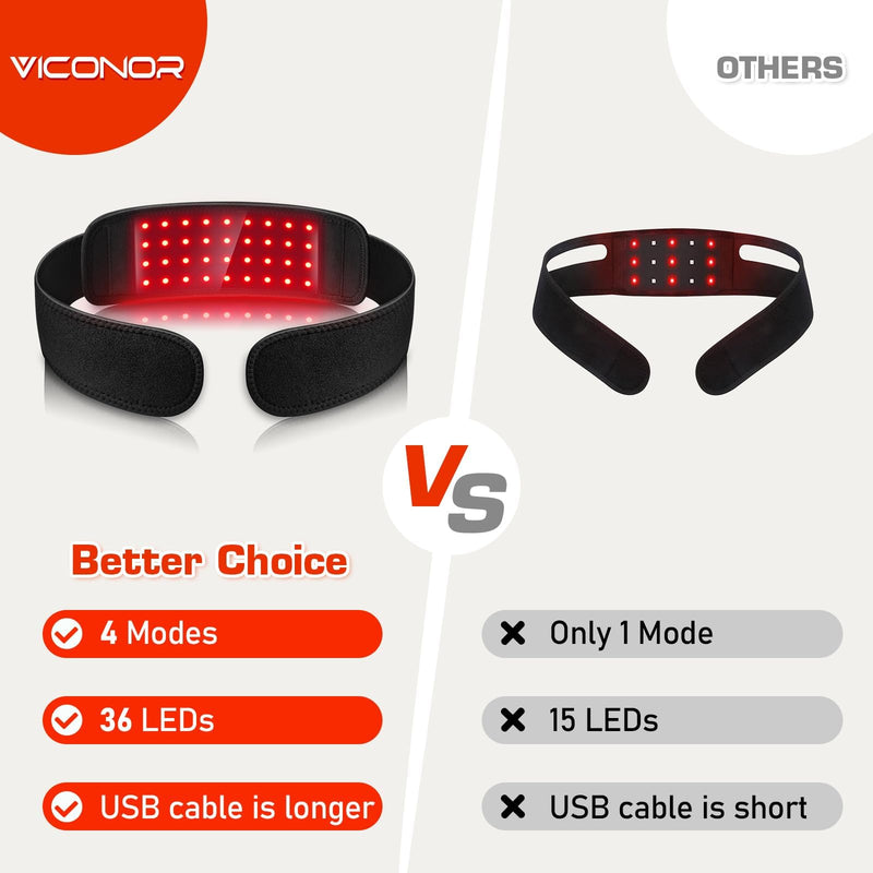 [Australia] - Red Light Therapy for Neck, Near Infrared Light Therapy Belt Wearable Infrared Neck Wrap with Timer Infrared Belt for Chin Firming V Face Lifting Mask Body Neck Hand Wrist Legs Unisex Gift Dark Black 