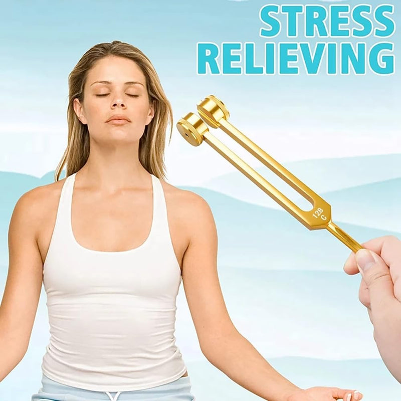 [Australia] - NEWFUN tuning fork, tuning fork neurology, tuning fork 440 Hz, set of 4 tuning forks (128 Hz, 136.1 Hz, MI 528 Hz, 4096 Hz) for sound therapy Weighted tuning fork Suitable for meditation 