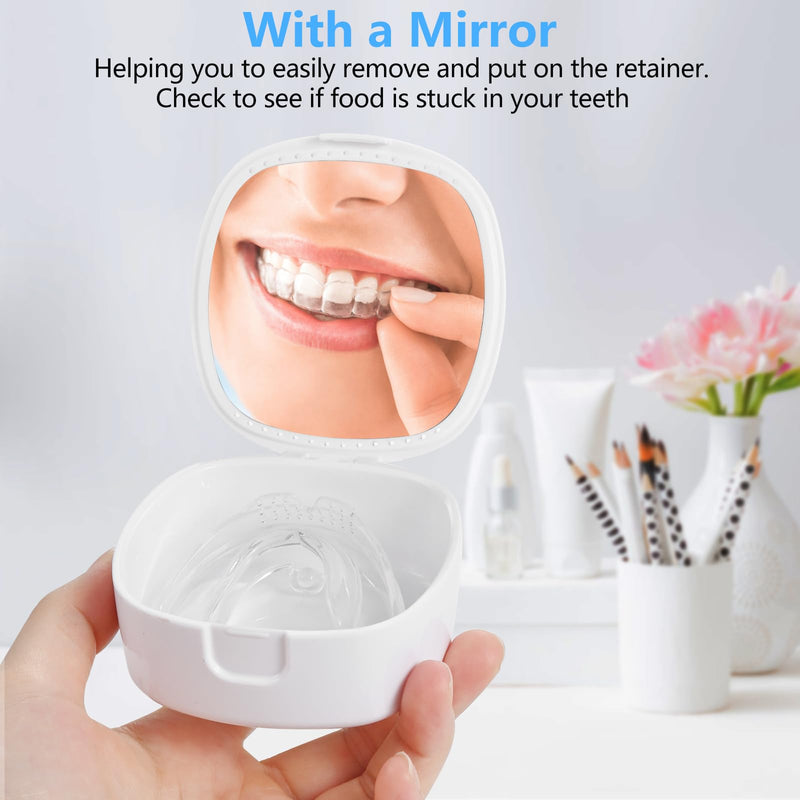 [Australia] - Retainer/Mouth Guard/Denture/Night Guard Case with Mirror & Ventilation Holes - Leopard Print 