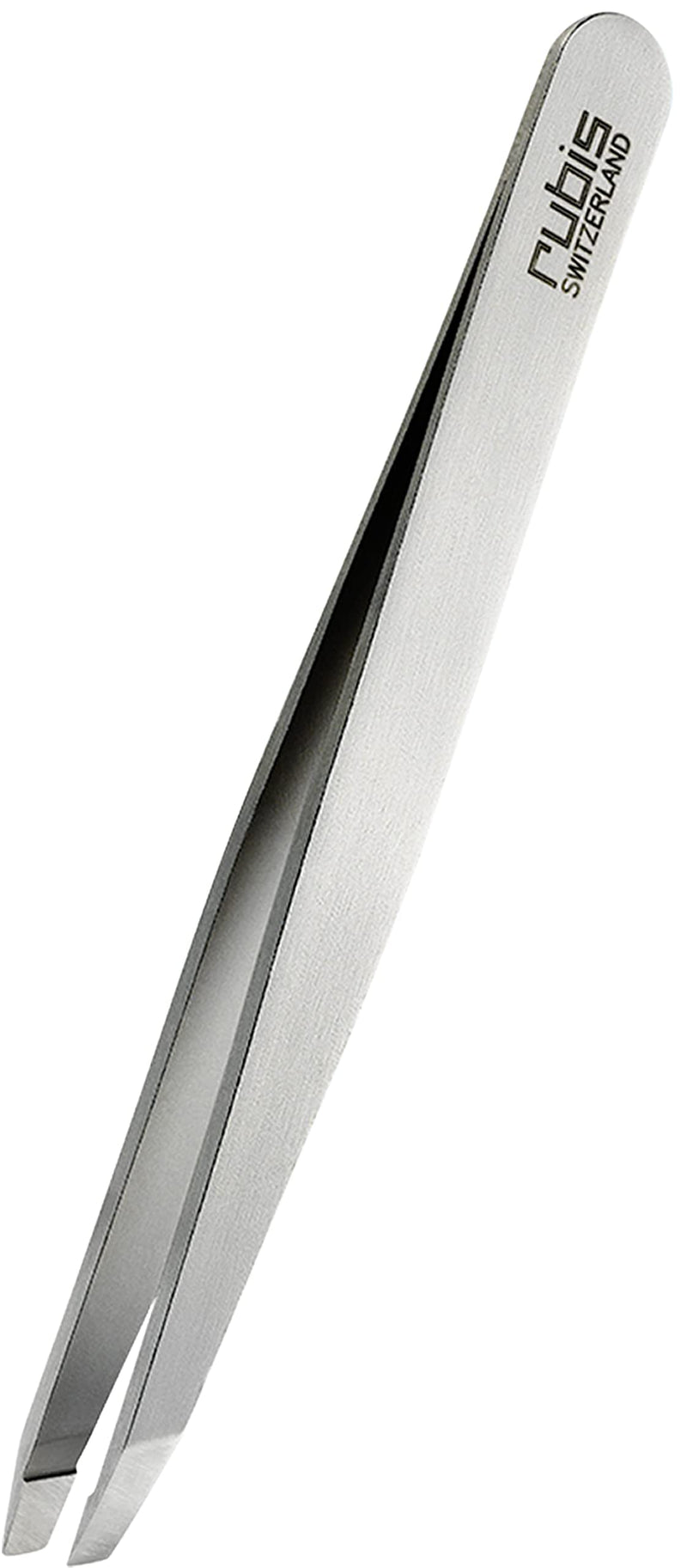 [Australia] - Rubis tweezers stainless steel - slanted, fine and pointed - tweezers for plucking eyebrows - slanted tip for hair removal - professional tweezers, high quality brown 