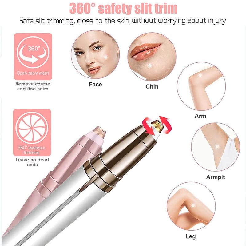 [Australia] - Eyebrow Trimmer for Women, Trimmer Electric, Portable Eyebrow Removal, Precision Eyebrow Trimmer Painless for Face, Eyebrows, Lips, Nose (White) 