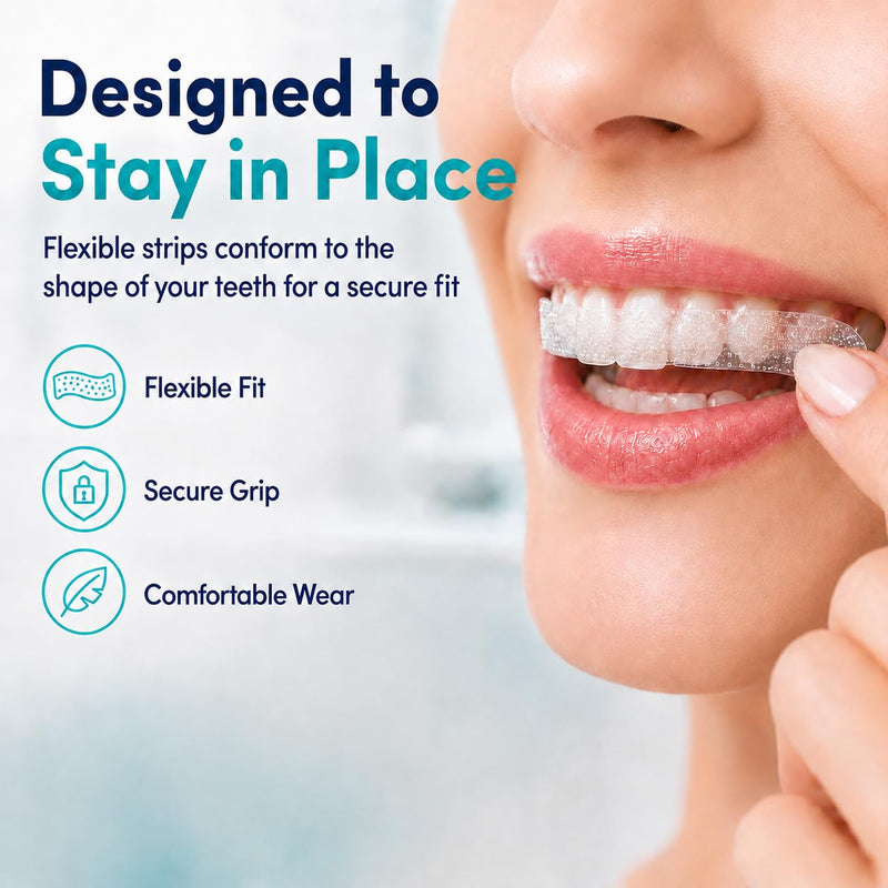 Teeth Whitening Strips, 48 Strips for 24 Treatments, 6% Hydrogen Peroxide Formula, Non-Slip Fit, Cool Mint Flavor, Helps Remove Surface Stains from Coffee, Tea, Wine and Tobacco