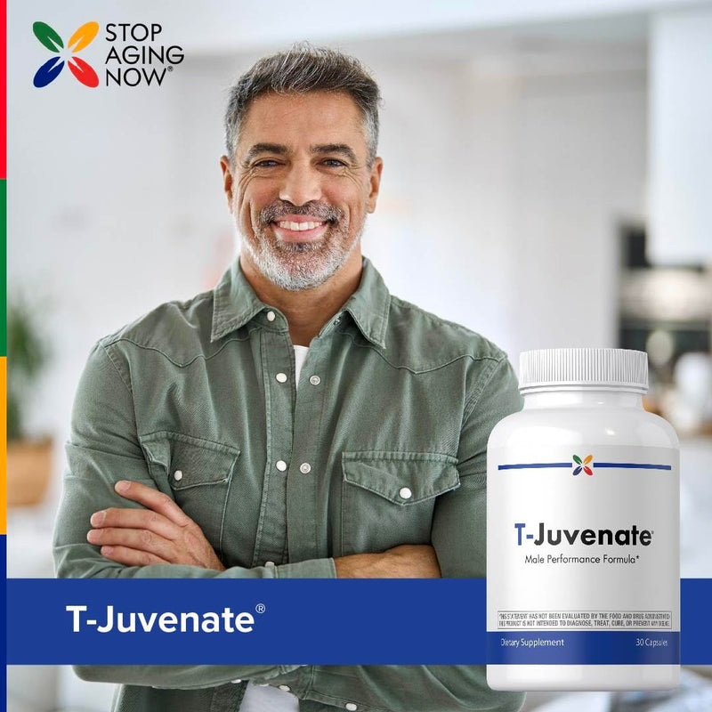 Stop Aging Now - T-Juvenate Complex Supplement for Men - with Tribulus Terrestris, Fenugreek Extract, & Maca Root - 30 Capsules