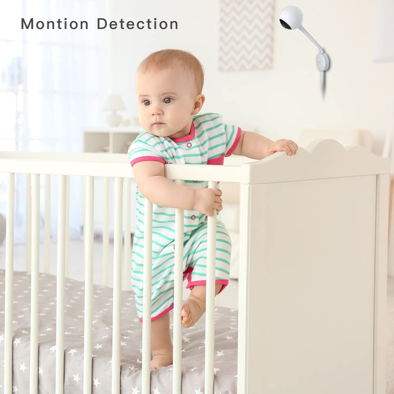 [Australia] - iBaby M2C WiFi Baby Monitor Camera with FHD Audio 1080P with Night Vision Wall Mount Kit Included 2021 Updated Video Audio Quality with Motion Crying Alerts, White M2C with Flexible Tail 