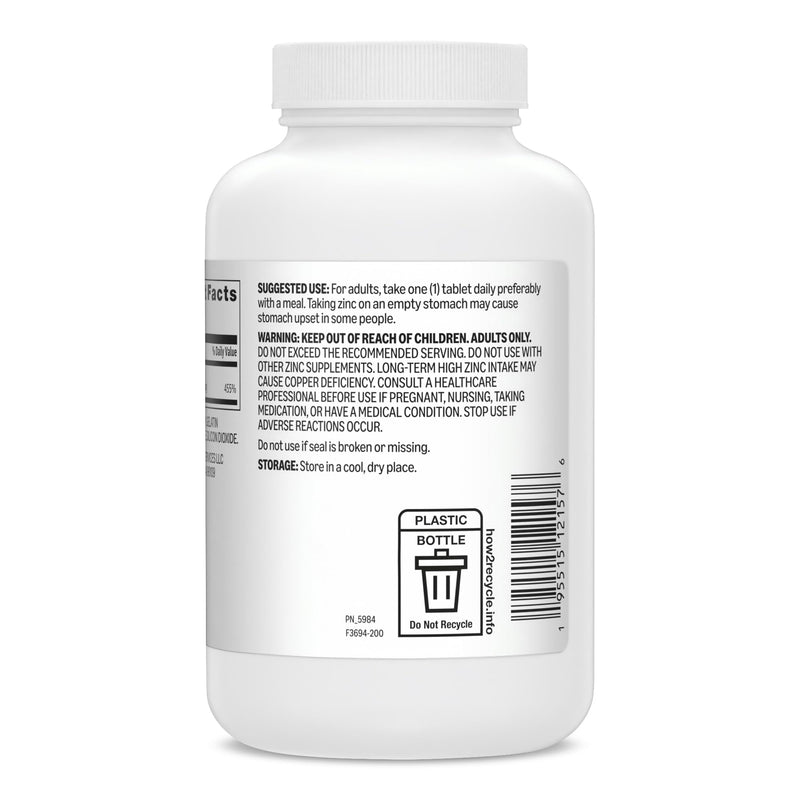 Amazon Basics Zinc Capsules, 50 mg, 200 Count