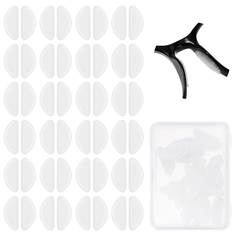 [Australia] - Qianyu 24 Pairs of Non-Slip Glasses Pads Self-Adhesive Glasses Nose Pads Soft Silicone Glasses Pads Nose Thin Glasses Nose Pad for Full Format Sunglasses Glasses Accessories Summer Men Women Transparent 