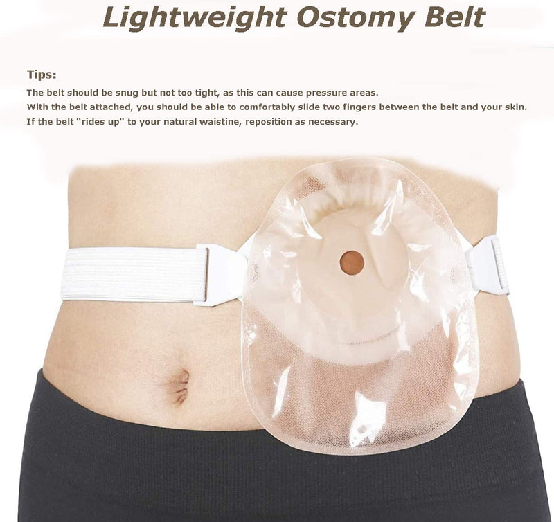 [Australia] - MUYU Lightweight Ostomy Belt, Portable Length Adjustable Strap Ostomy Hernia Belt, for Post-Operative Care After Colostomy Ileostomy Surgery. White 