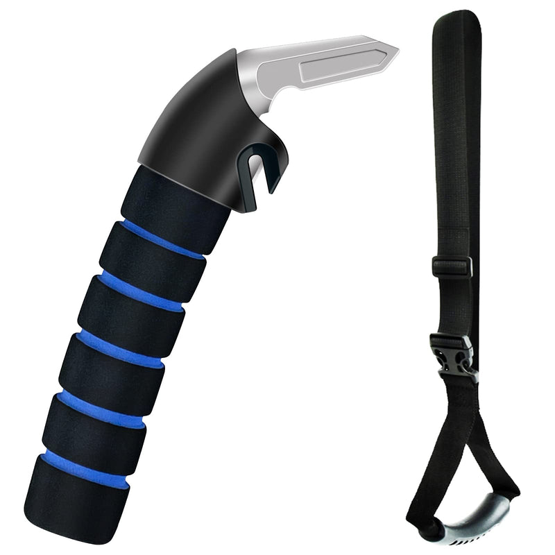 [Australia] - Car Door Handle for Elderly Car Assist Support Handle Multifunction Car Door Latch Bar for Seniors and Handicapped Blue - 1 Pack Handle + Strap 