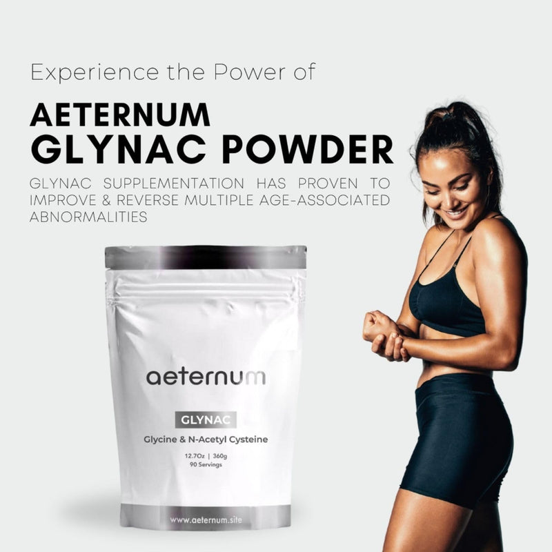 aeternum GlyNAC Powder 120g – Glycine & NAC Powder for Anti-Aging, Energy, & Cellular Health Support, Boost Glutathione, Gluten-Free & Non-GMO