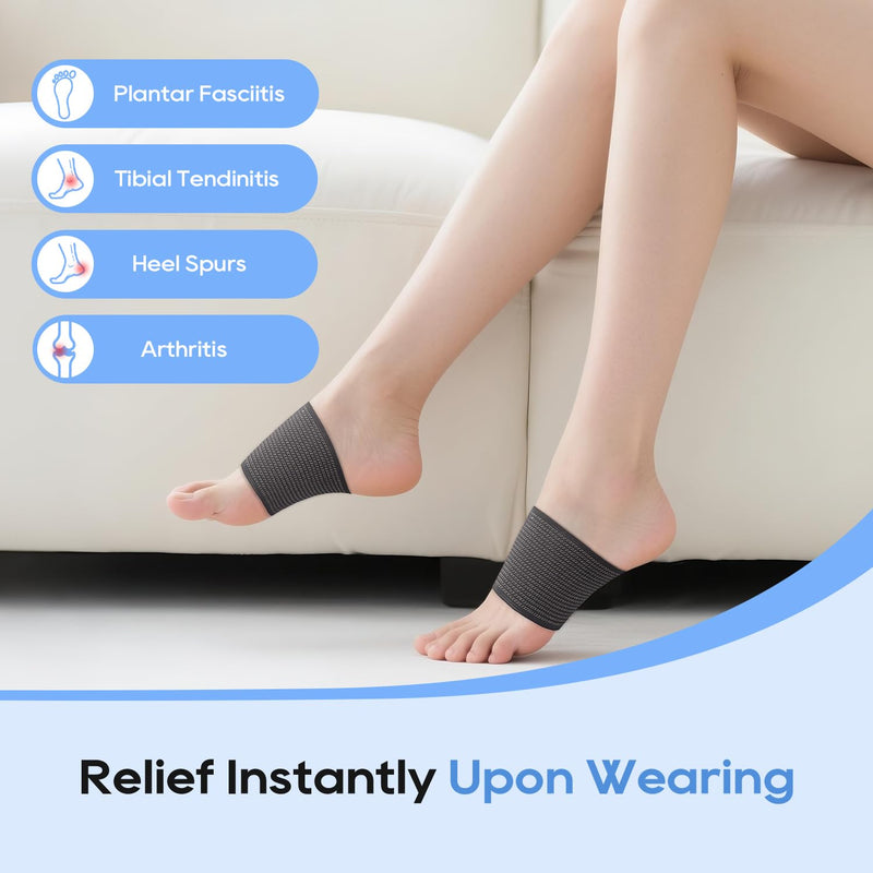 [Australia] - 1 Pair Copper Arch Support, Plantar Fasciitis Arch Support Compression Sleeves for Women & Men, Foot Brace for Feet Pain Relief, Swelling, Foot Care, Flat & Fallen Arches, High Arch 1 Pair 