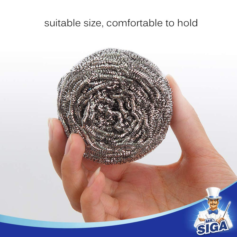 [Australia] - MR.SIGA Stainless Steel Scourer, Pack of 6, 30g Stainless Steel- Pack of 6 