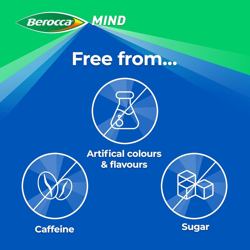 Berocca Mind Effervescent Tablets Including B Vitamins, with Spanish Sage to Support Memory and Mental Performance - 15 Tablets x 4 Pack - Citrus Flavour 1 count (Pack of 60)