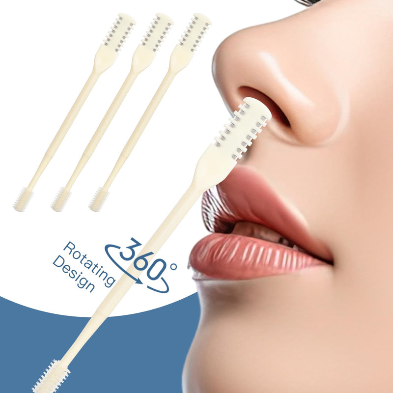 [Australia] - Pack of 3 2-in-1 Nose Hair Trimmer Nose Hair Removal Tool Manual Rotating Nose Hair Trimmer 360° Rotating Nose Hair Trimmer Double-Sided Nose Hair Trimmer for Men and Women 