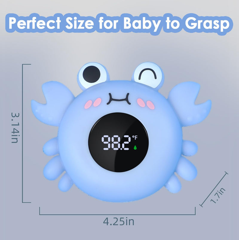 Baby Bath Thermometer Tub Water Temperature Thermometer for Bathtub Crab Newborn Baby Safety Floating Tub Toy Gift for Toddlers, Girls, Boys, Infants 1 2 3 4 Years Old