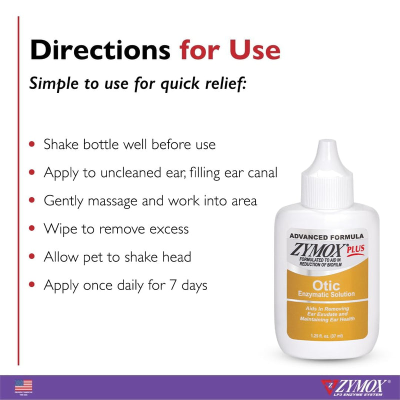 Zymox Enzymatic Ear Wipes, Ear Cleanser, & Otic Plus Ear Solution Hydrocortisone Free for Dogs and Cats - Product Bundle - for Dirty, Waxy, Smelly Ears and to Soothe Ear Infections - PawsPlanet Australia