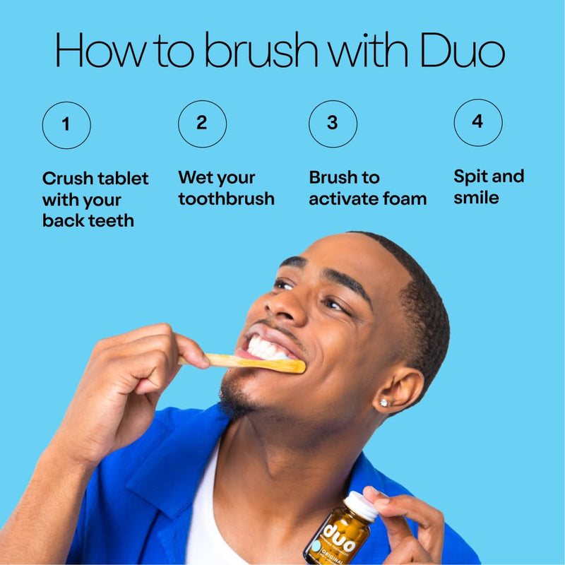 [Australia] - Duo Toothpaste Tablets | Nano-Hydroxyapatite (nHa) Natural Whitening, Remineralize, Reduce Sensitivity | Sustainable & Plastic Free | Dentist Created | Wild Mint Medley - 1 Bottle / 62 Tablets Original 62 Count (Pack of 1) 