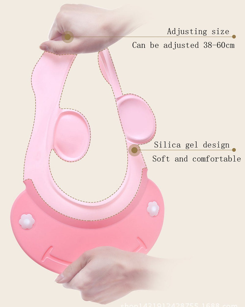 [Australia] - Shower Cap for Kids, Baby Shower Cap bath wash Shampoo rinser shield Hat Adjustable head hair Visor Protection Toddler and Children,Prevent water from entering eyes and ears(Pink) Pink 