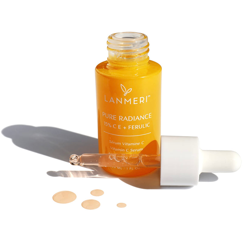Lanmeri Ceuticals 15% Vitamin C + E + Ferulic Serum: Advanced Antioxidant Defense Formula with 1% Vitamin E & 0.5% Ferulic Acid – High-Stability Vitamin C Serum 1-Pack Vitamin C Serum