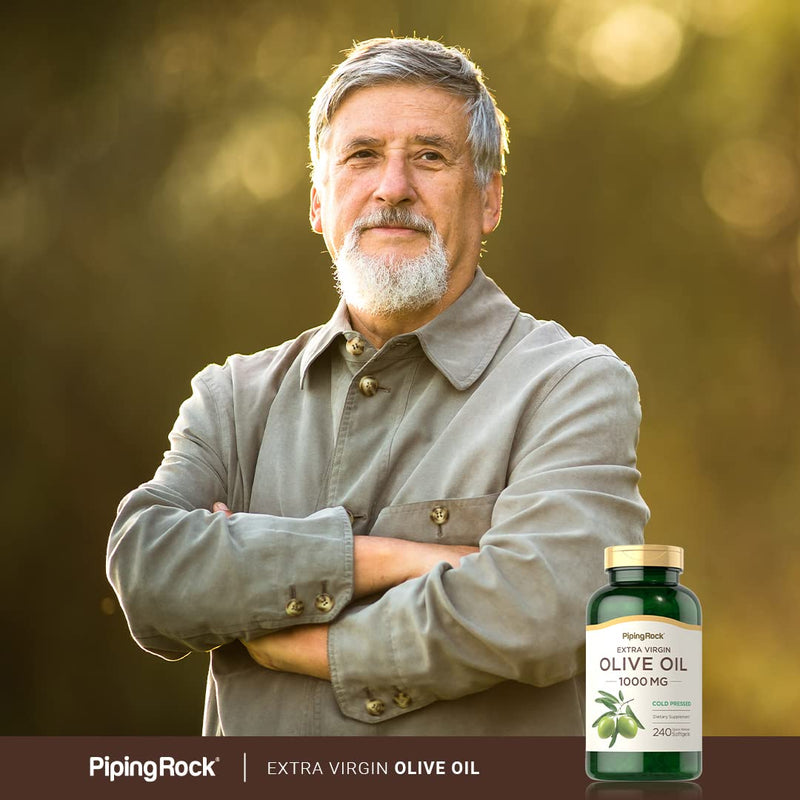[Australia] - Piping Rock Olive Oil Softgels 1000mg | 240 Count | Extra Virgin Olive Oil | Cold Pressed Supplement | Gluten Free, Non-GMO 