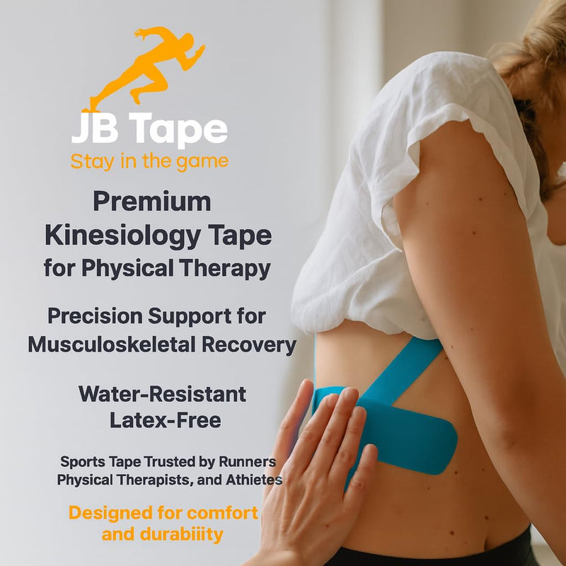 [Australia] - JB Tape Kinesiology Tape – 80 Precut 10-Inch Strips – Green – Elastic, Latex-Free, Water Resistant – Athletic Muscle & Joint Support – 4 Rolls Kelly Green 