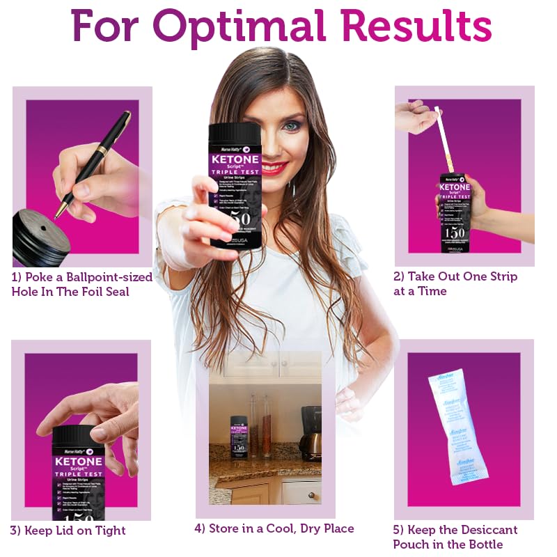 [Australia] - 50ct ✓✓✓ T R I P L E TEST Ketone Strips | Complete KIT | 3X Urine Accuracy for Ketogenic, Ketosis, Low-carb, Paleo & Keto Diets | Urinalysis Test Tube, Travel Pouch & Built-in Color Chart | XL Strip 50 