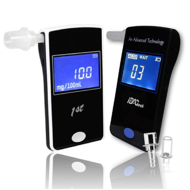 [Australia] - iBACheck breathalyzer with 2.2 inch display. Alcohol test breathalyzer with battery. Real time clock with low standby power. Fit 2 Different Mouthpieces & 10 Reminders White 303LC 