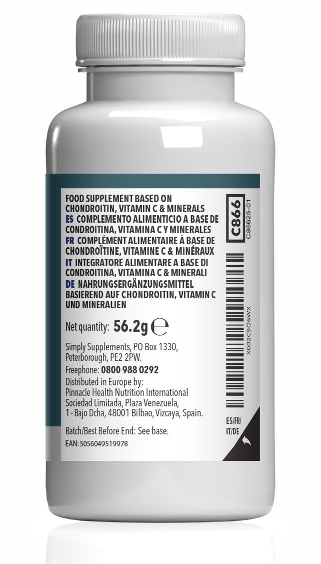 Chondroitin Complex with Vitamin C, Copper & Manganese | Advanced Bones, Joint & Immune Support | 60 Capsules | UK-Made & GMP Certified