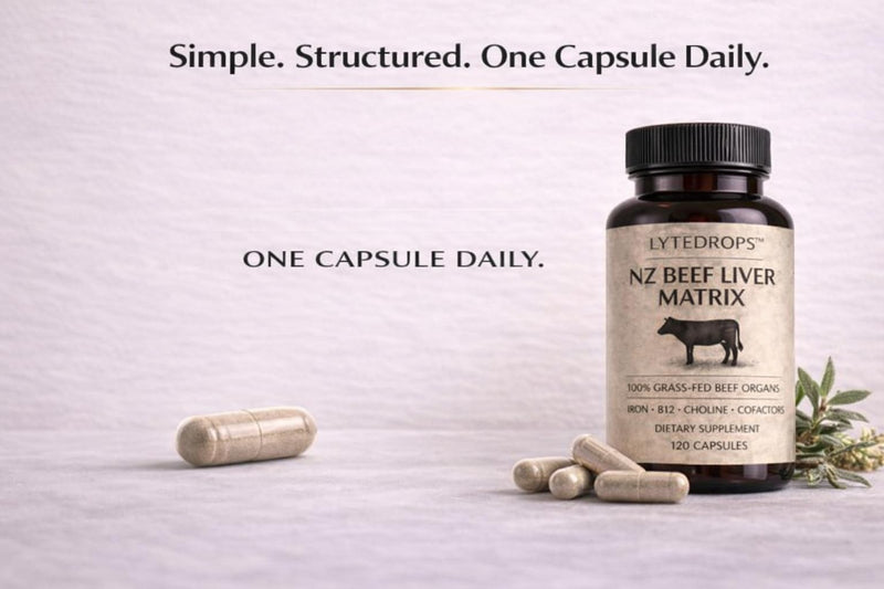 NZ Beef Liver Matrix – Grass Fed Beef Liver Capsules - 1 Capsule Dose (not 4-6) Includes Bio Available B12, and Amplified Ingredients 1 count (Pack of 120)