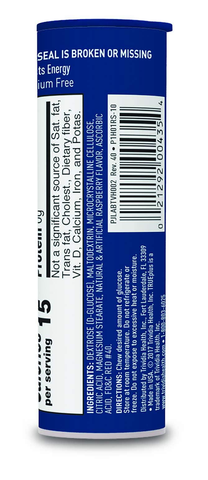 [Australia] - TRUEplus¬Æ Glucose Tablets, Raspberry Flavor - 10ct Tube (1) 