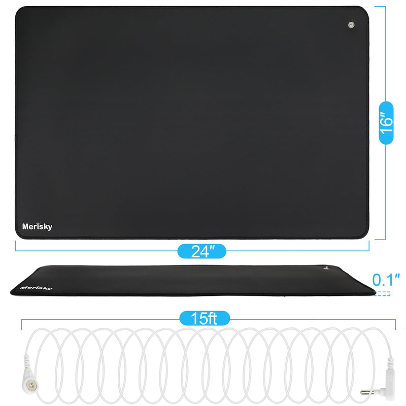 [Australia] - Grounding Mat, Grounding Pads for Feet, Upgraded Non-Slip Conductive Pad for Sleeping, Earth Connected Mats for Bed Desk Home Office(24"x16") 