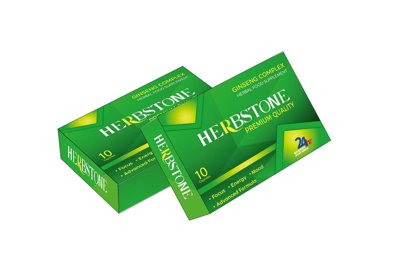 New! Super Extra-Strong HERBSTONE - Ginseng and Herbal Food Supplement for Men. The Most Effective Natural, Powerful and Fast Acting Food Supplement for Men! - (Pack of 10 Capsules)