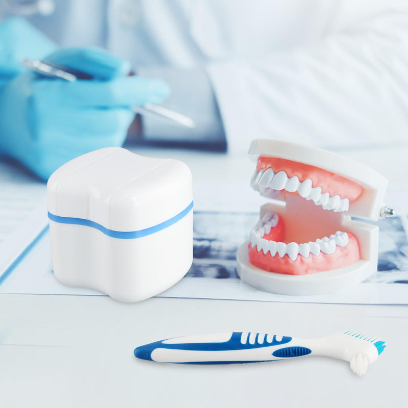 [Australia] - Pack of 2 denture cleaning brush, portable cleaning brush, 2 denture box, false teeth brush, denture brush, denture brush double head, denture toothbrush brush (purple, blue) purple 1 piece (pack of 4) 