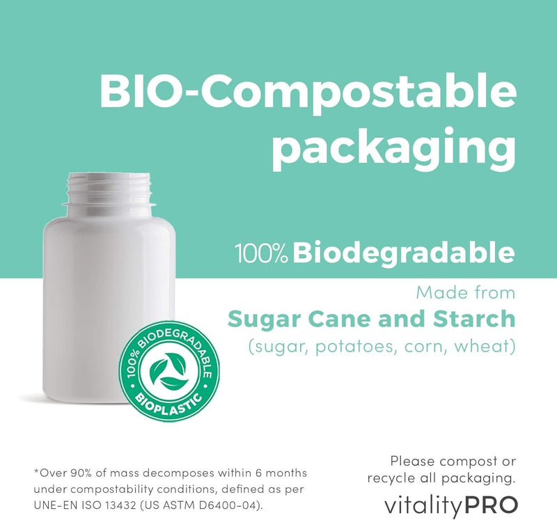 vP Vitality Pro TMG 500mg x 120 Capsules - Third Party Tested Over 99% Purity - Vitality Pro Trimethylglycine Supplement - High Strength TMG Supplement | Third Party Tested, Over 99% Purity, High Strength, Natural, No Excipients
