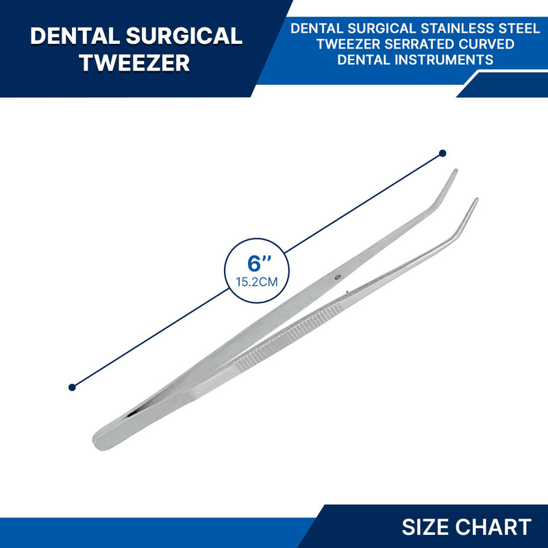 Stainless Steel Tweezers, with Curved Serrated Tip Multipurpose Tweezers Sewing Machine Tweezers Forceps for Craft Repairing (10) 10