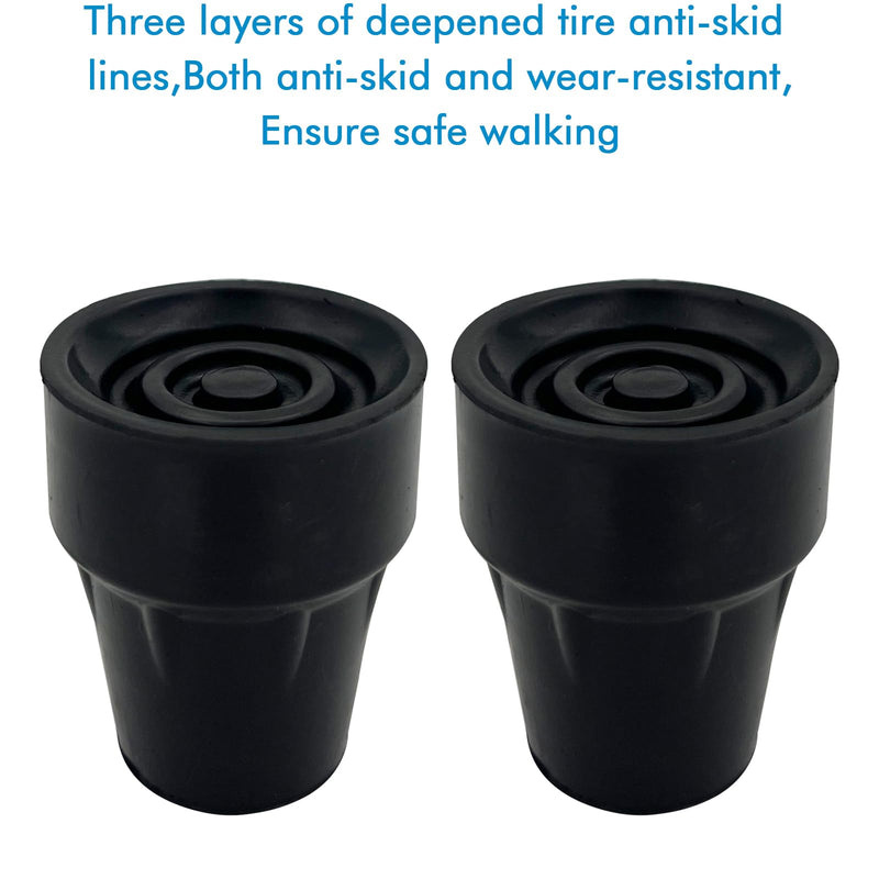 [Australia] - Replacement Cane Tips, 3/4 Inch, Black. 0.75 Inch (Pack of 2) 